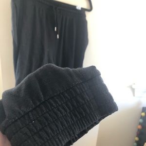 Black Joggers Ruched Waist/Ankles